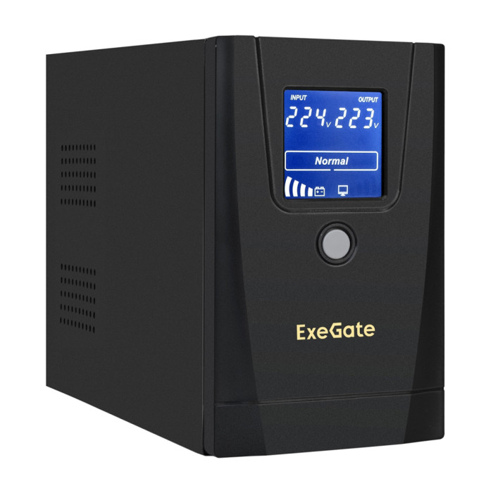 UPS ExeGate LLB-900.LCD.AVR.1SH.2C13.RJ.USB, 900VA/500W, 12V/9Ah*1, (1) Schuko + (2) C13
