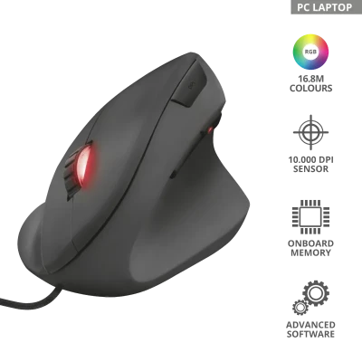 Мышь игровая Trust GXT144 Rexx Ergonomic Vertical черная