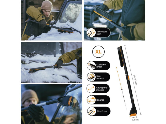 Щетка для снега 85-113см телескоп. со скребком X-series FISKARS