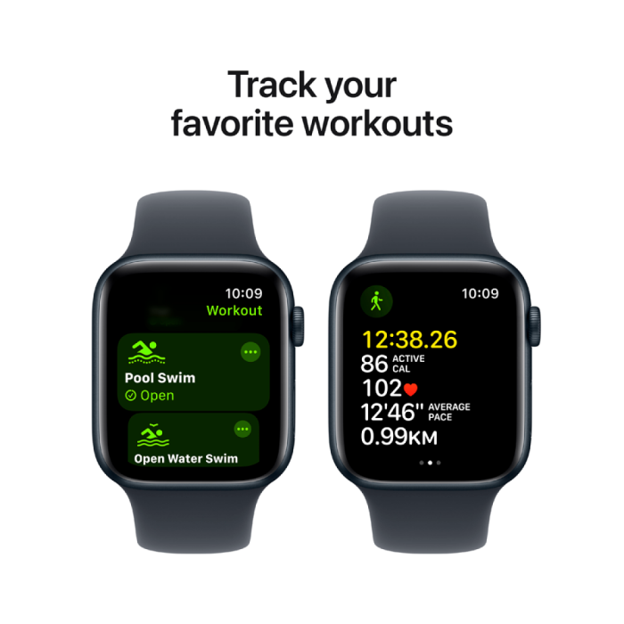 Apple Watch SE 2024 GPS 40mm Midnight Aluminium Case with Midnight Sport Band - S/M,Model A2722