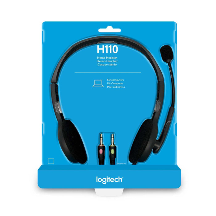 Гарнитура Logitech H110 (2 x 3.5мм, кабель 1.8м) (M/N: A-00021)