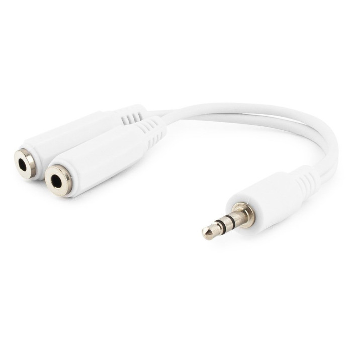 Cable Audio, 3.5mm/m - 2x3.5mm/f, Cablexpert CCA-415W, 0.1m, white