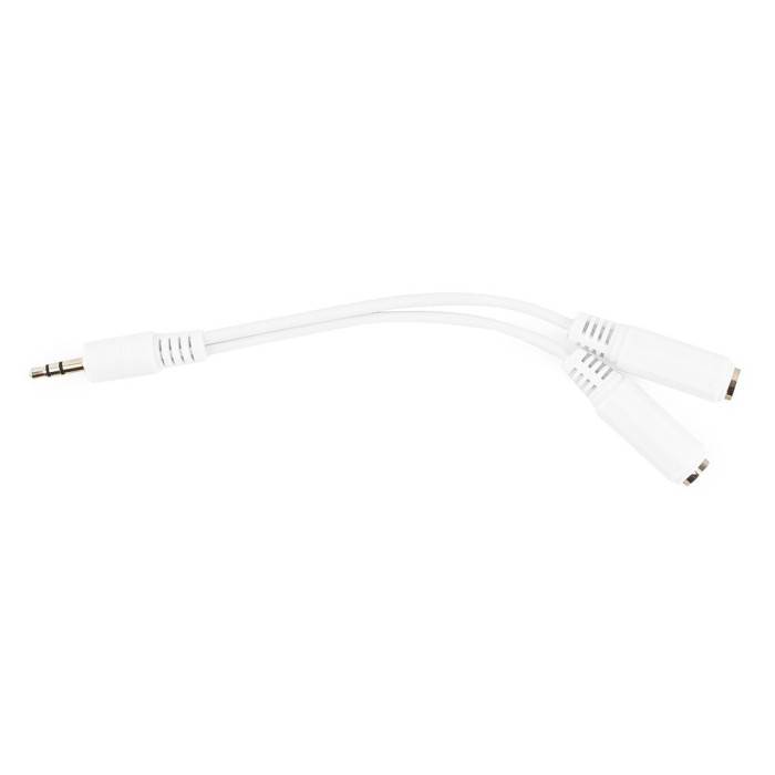 Cable Audio, 3.5mm/m - 2x3.5mm/f, Cablexpert CCA-415W, 0.1m, white