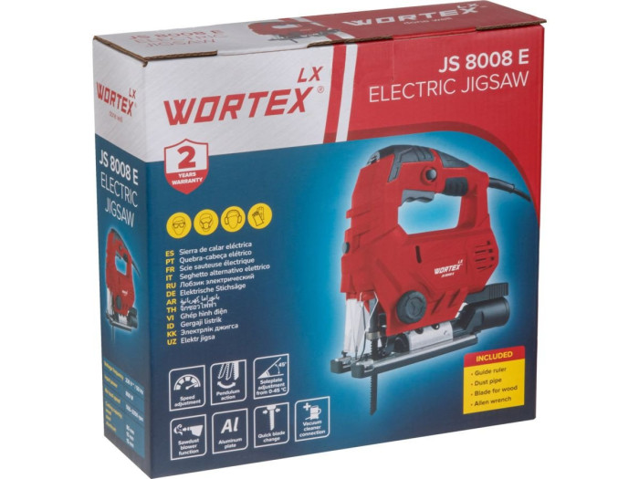 Лобзик электрический WORTEX LX JS 8008 E в кор. 800 Вт, 500-3350 ход/мин, пропил до 80 мм (270377164
