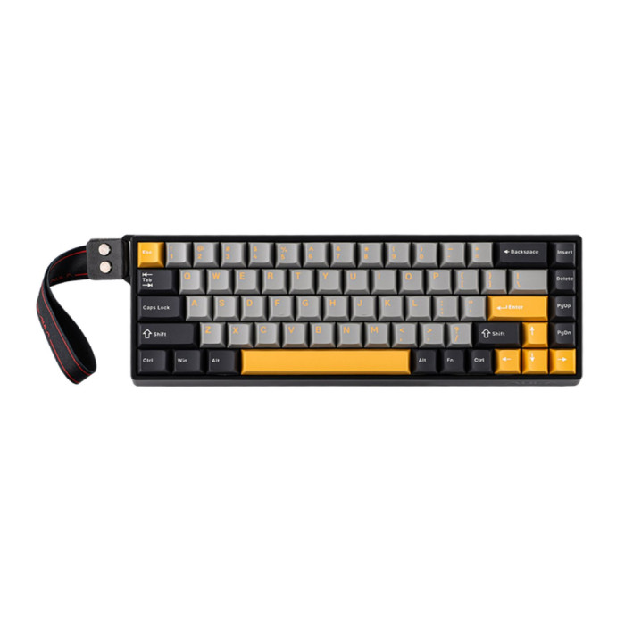 Keyboard  USB  AULA WIN68, Magnetic, Gray Wood switch, 68 keys EN/RU, wired, Black-Grey-Yellow