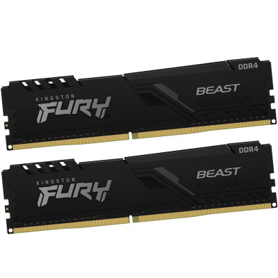DIMM DDR4 64 GB kit &lt;3200MHz&gt; Kingston Fury Beast, KF432C16BBK2/64, (2x32GB) CL16