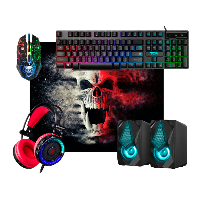 KeyBoard + mouse+pad+headphone+spk, USB, Defender TOR MHP-127, 52127