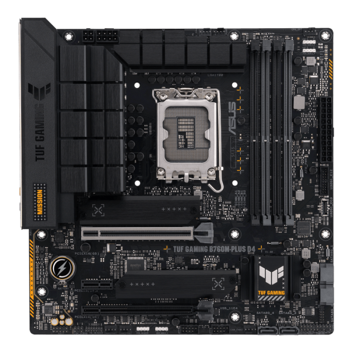 Материнская плата ASUS TUF GAMING B760M-PLUS D4 LGA1700 4xDDR4 4xSATA3 2xM.2 RAID HDMI DP mATX