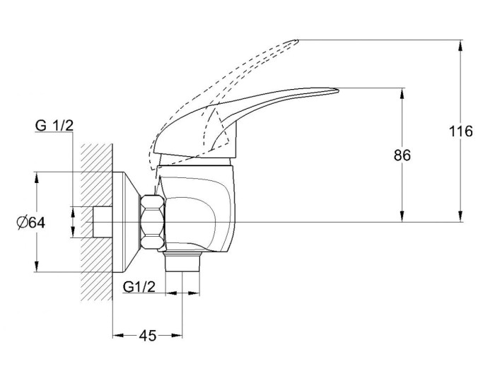 Смеситель для душа D40-A, серия 360 ECONOCE