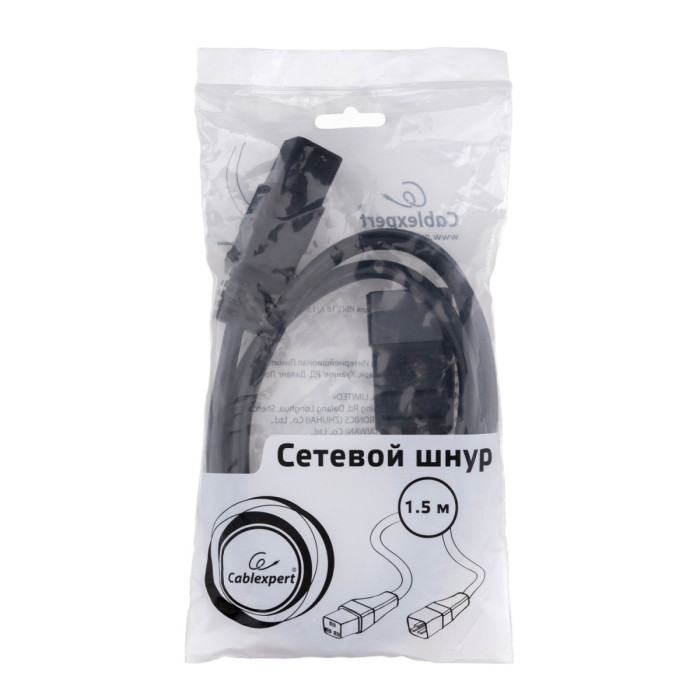 Cable power, Cablexpert PC-189-C19, Schuko - C13, 1.5м, black