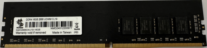 Оперативная память 16GB DDR4 2666MHz NOMAD PC4-21300 CL22 NMD2666D4U19-16GB Bulk Pack
