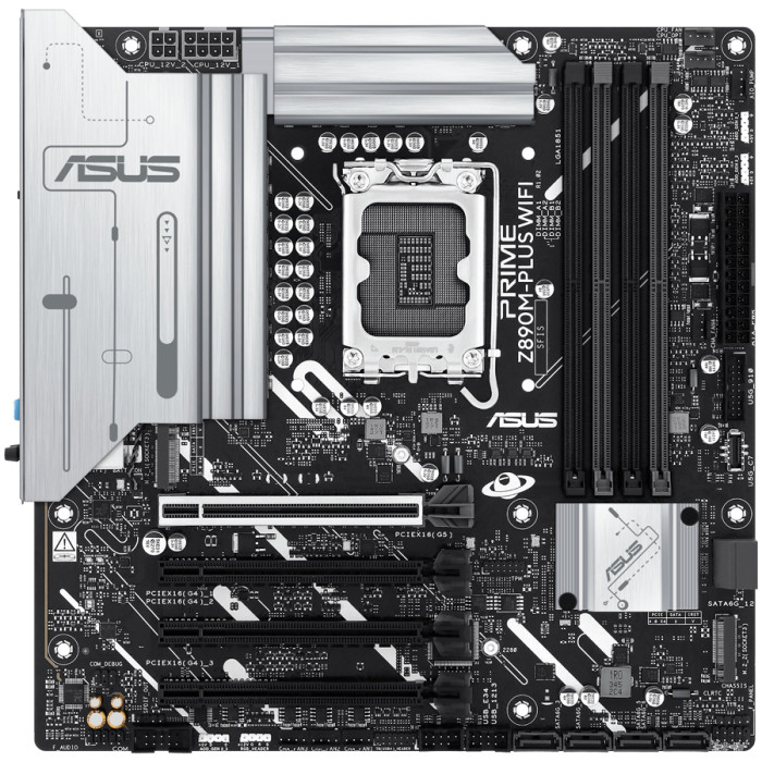 ASUS Main Board Desktop LGA1851 Intel Z890 Chipset 4 x DIMM slots, max. 256GB, DDR5 1 x DisplayPort 1 x HDMI 1 x Wi-Fi module 3 x M.2 slots 6 x SATA mATX Form Factor