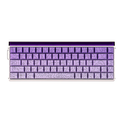 KeyBoard  USB AULA HERO68HE, Magnetic, Black King switch, 68 keys EN, wired, White-Purple
