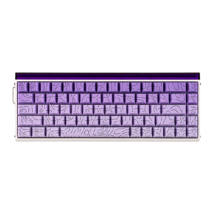 KeyBoard USB AULA HERO68HE, Magnetic, Black King switch, 68 keys EN, wired, White-Purple