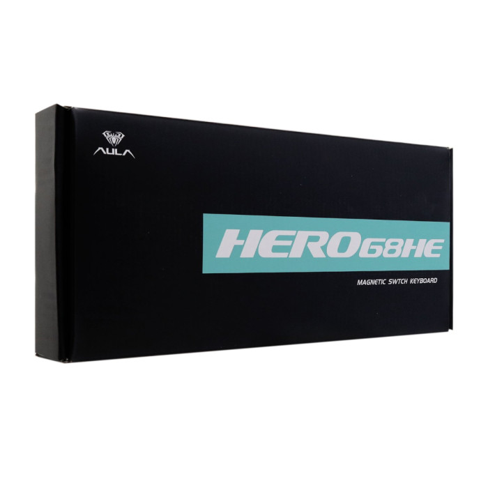 KeyBoard  USB AULA HERO68HE, Magnetic, Black King switch, 68 keys EN, wired, White-Purple