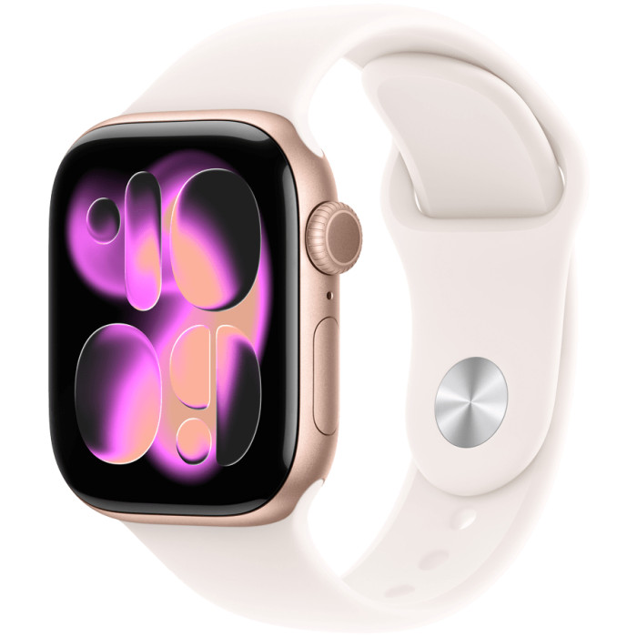 Apple Watch Series 11 GPS 42mm Rose Gold Aluminium Case with Light Blush Sport Band - S/M,Model A3331