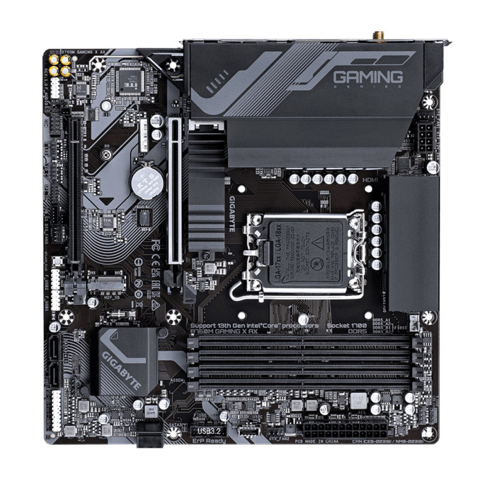 MB Socket1700, MATX, iB760 (DP+HDMI), Gigabyte B760M GAMING X AX (rev.1.2), 4DDR5, 2PCIx16