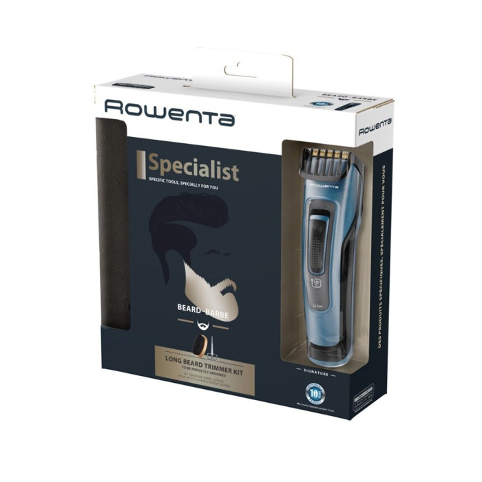 Машинка для стрижки, Rowenta, TN4500F4, Длина стрижки от 0,5 мм до 30 мм, 2 насадки в комплекте, Число установок длины 44, Синий/черный