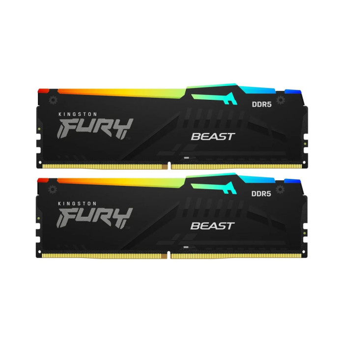 DIMM DDR5 128 GB kit <5600MHz> Kingston Fury Beast RGB, KF556C40BBAK2-128, (2x64GB), CL40