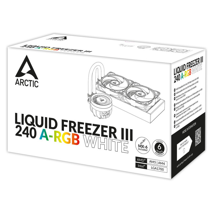 Водяное охлаждение ARCTIC Liquid Freezer III - 240 A-RGB(White), ACFRE00150A, S1851/1700/1200/AMD4/5