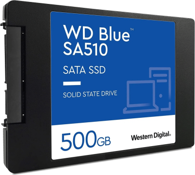 Твердотельный накопитель  500GB SSD WD BLUE SA510 2.5” SATA3 R555Мб/с W440Мб/с WDS500G3B0A