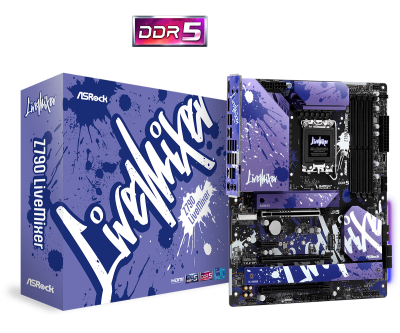 Материнская плата ASRock Z790 LIVEMIXER LGA1700 4xDDR5 4xSATA RAID 5xM.2 HDMI DP ATX