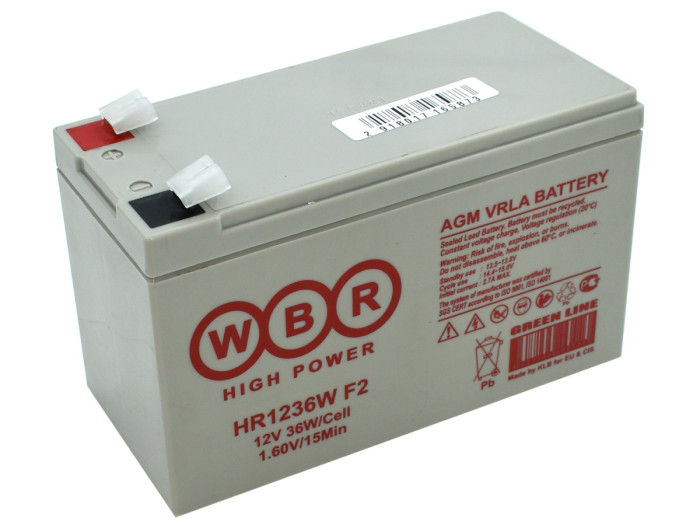 Батарея для UPS 12V,  9Ah, WBR HR1236W F2, 151x65x94mm