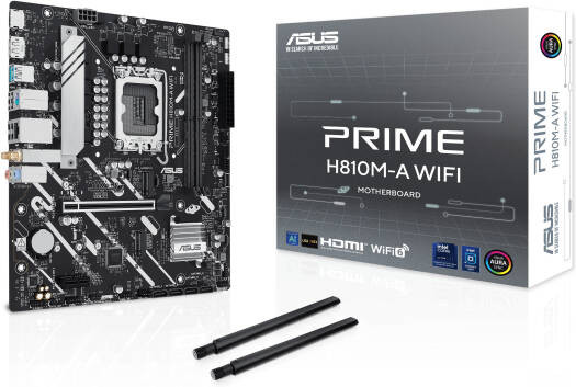 Сист.плата ASUS PRIME H810M-A WIFI, H810, 1851, 2xDDR5, PCI-E x16, PCI-E x1, M2, SATA, HDMI, DP, WIFI6, BOX