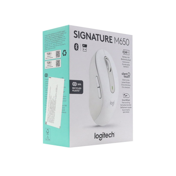 Mouse Logitech Signature M650 Wireless, optical, 1AA, BT/USB , [910-006255], gray