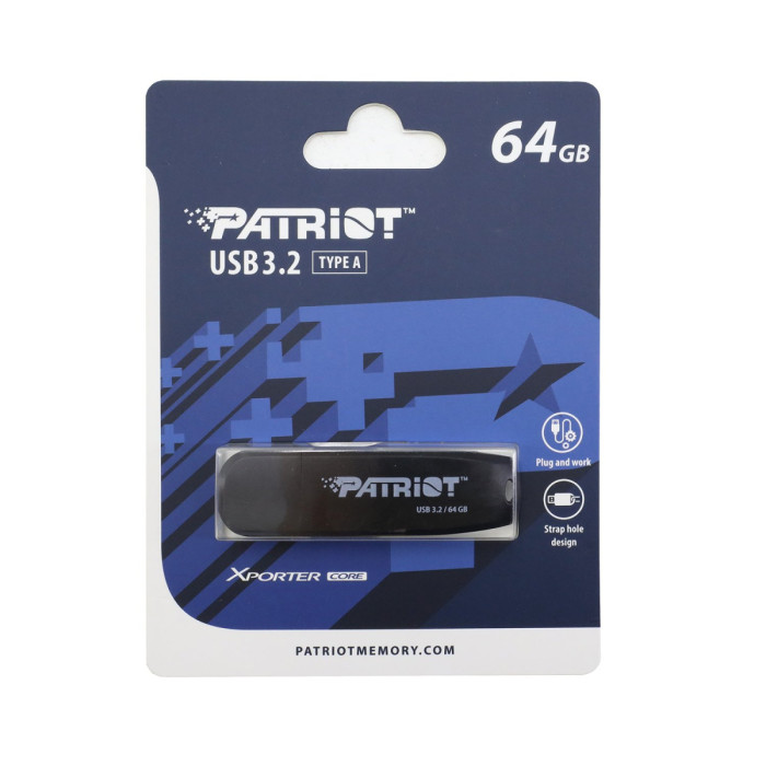 USB flash  64GB Patriot Xporter Core, PSF64GXRB3U, USB 3.2, black
