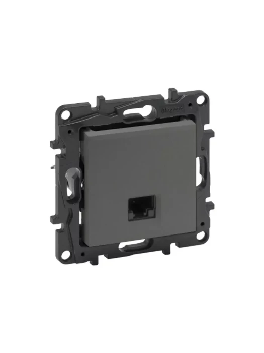 Информационная розетка одинарная Niloe Step RJ45 Кат.6e UTP Алюминий