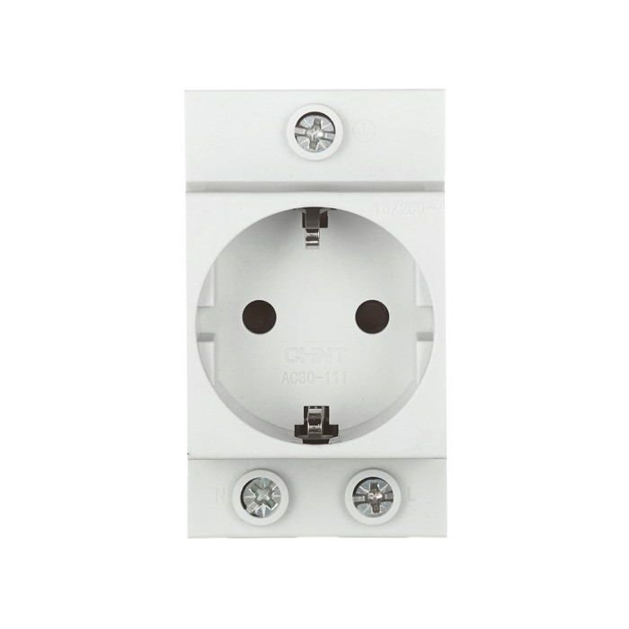 Розетка CHINT AC30-111 с ЗК на DIN-рейку