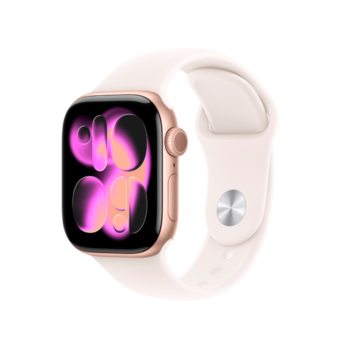 Apple Watch Series 11 GPS 42mm Rose Gold Aluminium Case with Light Blush Sport Band - M/L,Model A3331
