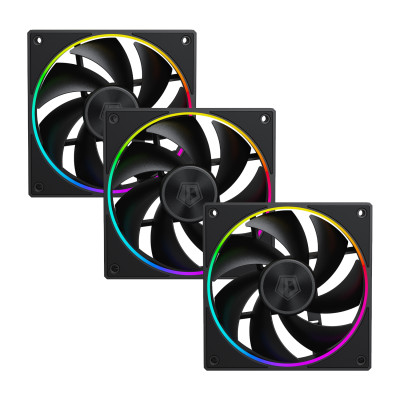 Fan kit for case, 12cm x 3, ID-Cooling, AF-127-ARGB-K TRIO, 500-2000rpm, 78CFM, 29dBA, black, 4pin