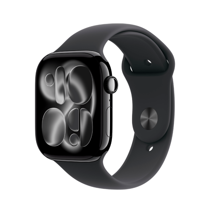 Apple Watch Series 11 GPS 46mm Jet Black Aluminium Case with Black Sport Band - M/L,Model A3333