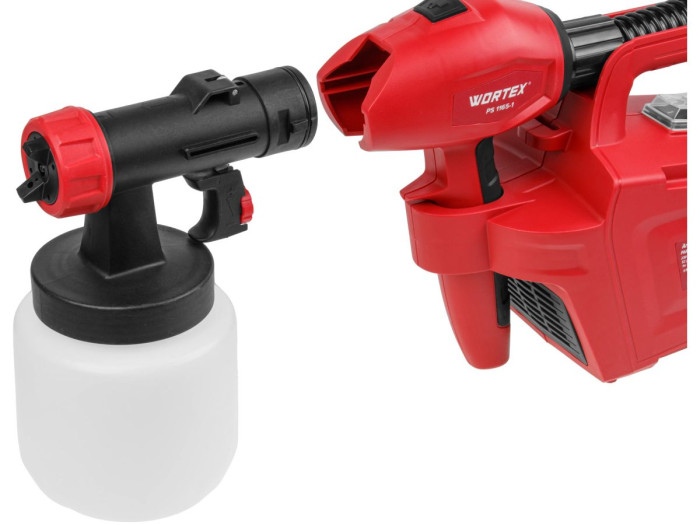 Краскораспылитель электрический WORTEX PS 1165-1 в кор. 650 Вт, 1000 мл/мин, 0.8 л бак