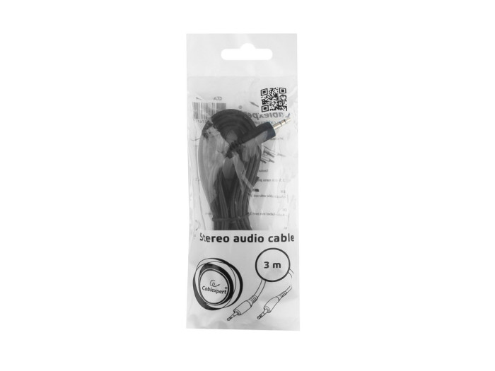 Cable Audio, 3.5mm/m - 3.5mm/m, Cablexpert CCA-404-3M, AUX, 3m, black