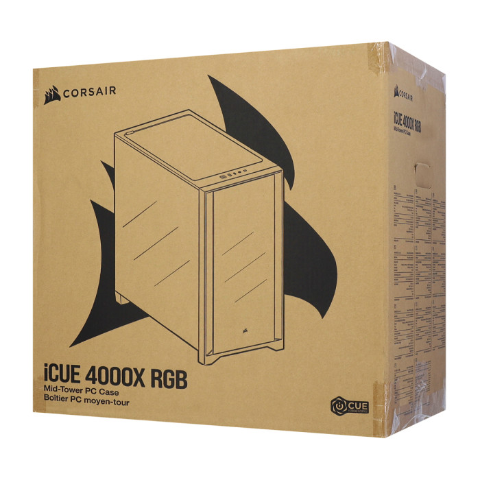 Case ATX midi tower Corsair, iCUE 4000X RGB CC-9011204-WW, (без БП), black