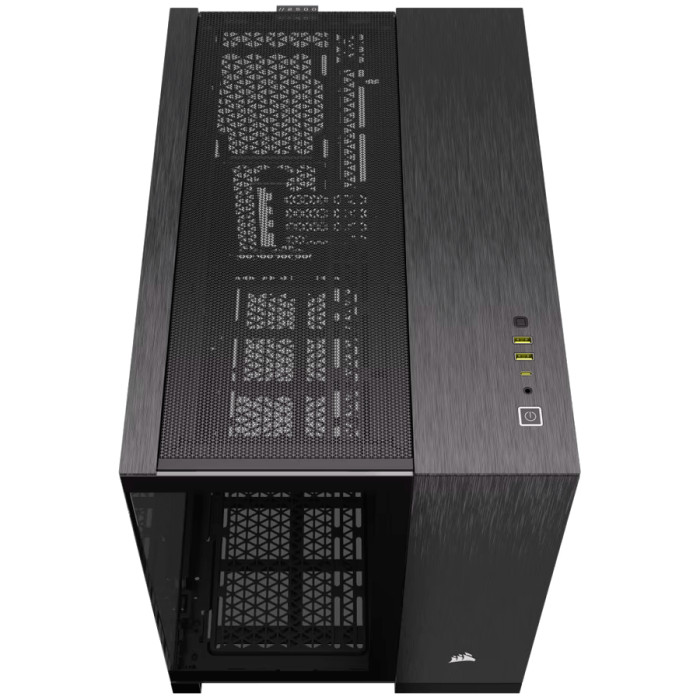 CORSAIR 2500X Micro ATX Dual Chamber PC Case - Black/Obsidian Aluminum