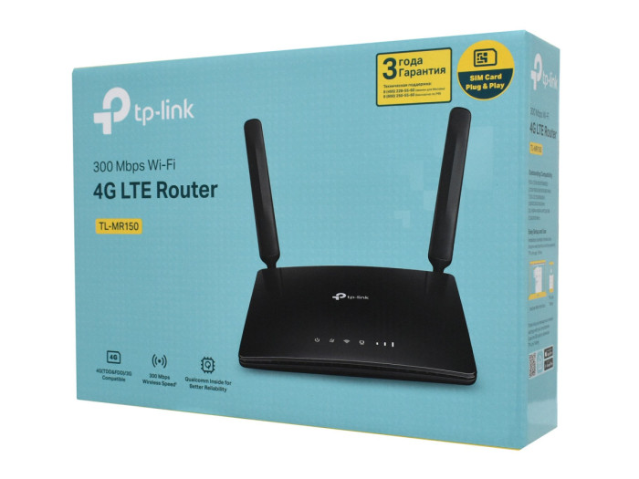 Wireless router, TP-Link TL-MR150, WiFi 4 (AC300), (3+1) x 10/100M, 3G/4G/SimLTE