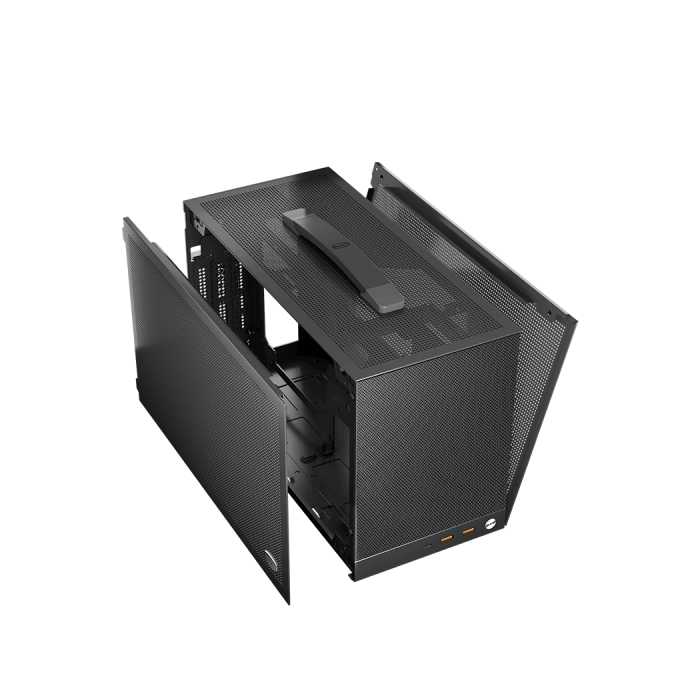 Корпус PCCooler K101 MESH GY 3F ITX 2xUSB3.0, 1xUSB-C, 3xFans, 1x3.5", 4x2.5" Grey