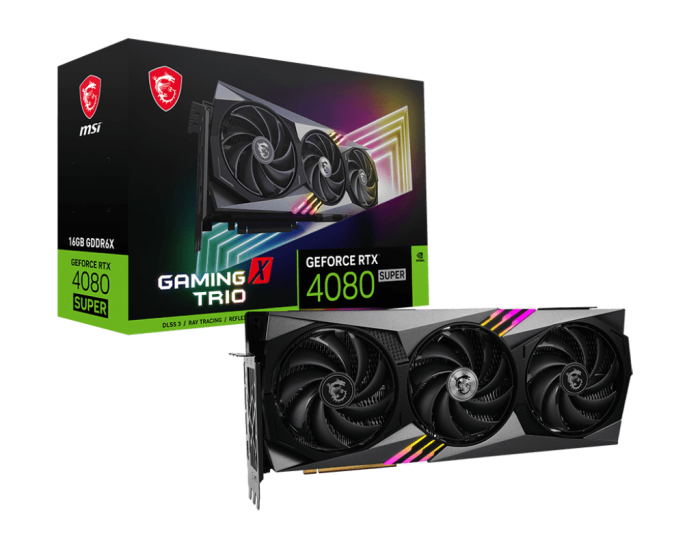 Видеокарта MSI GeForce RTX 4080 SUPER 16G GAMING X TRIO, 16GB, GDDR6X, HDMI 3xDP