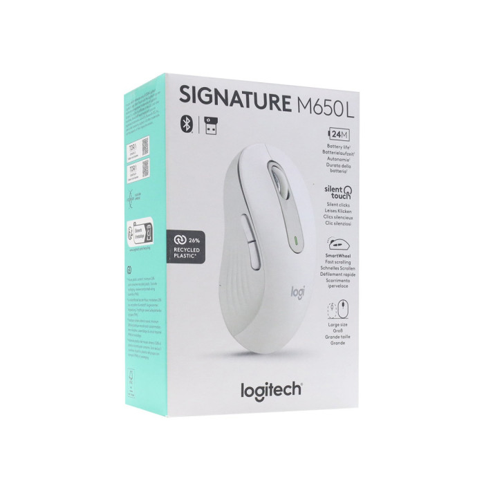 Mouse Logitech Signature M650L Wireless, optical, 1AA, BT/USB , [910-006238], CREAM
