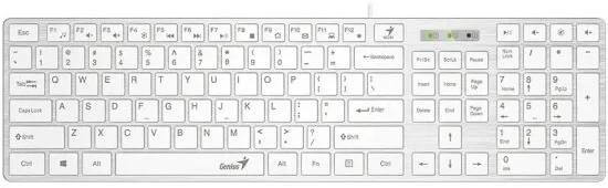 Клавиатура Genius RS2,SlimStar 126,RU,USB,WHITE 31310017410