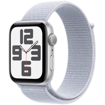 Apple Watch SE 2024 GPS 40mm Silver Aluminium Case with Blue Cloud Sport Loop,Model A2722