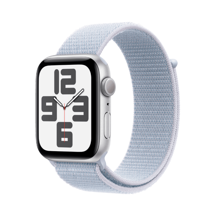 Apple Watch SE 2024 GPS 40mm Silver Aluminium Case with Blue Cloud Sport Loop,Model A2722
