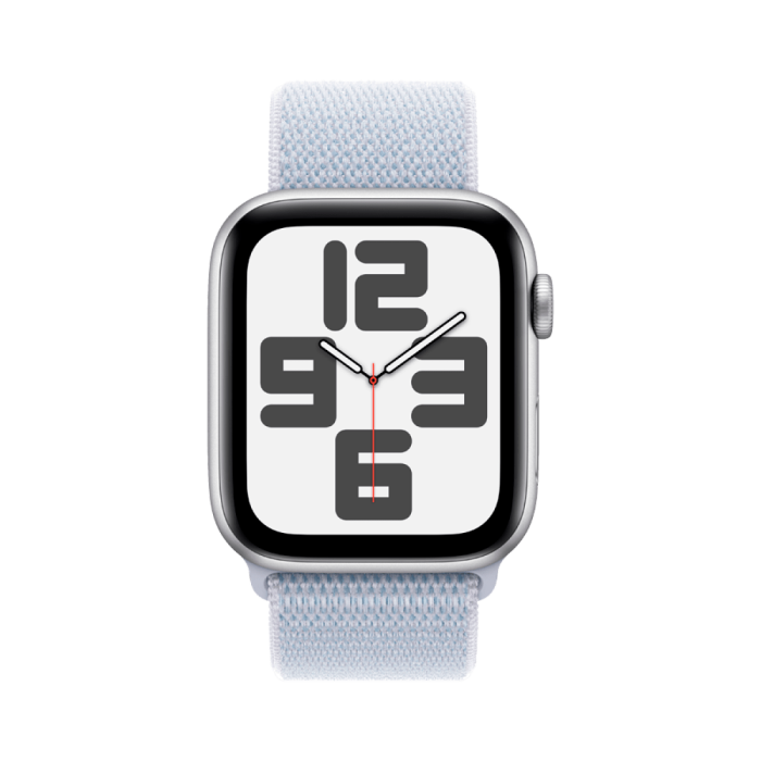 Apple Watch SE 2024 GPS 40mm Silver Aluminium Case with Blue Cloud Sport Loop,Model A2722