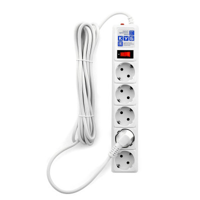 Сетевой фильтр Power Cube B, 5m, SPG-B-15-White,  5 розеток, автопредохранитель 10A, Белый