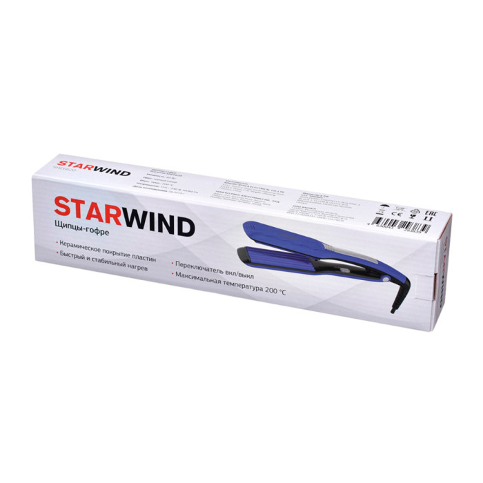Щипцы Starwind SHE6620 40Вт синий макс.темп.:210С покрытие:керамическое