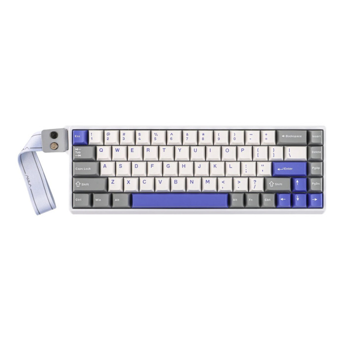 Keyboard  USB AULA WIN68, Magnetic, Gray Wood switch, 68 keys EN/RU, wired, White-Blue-Grey